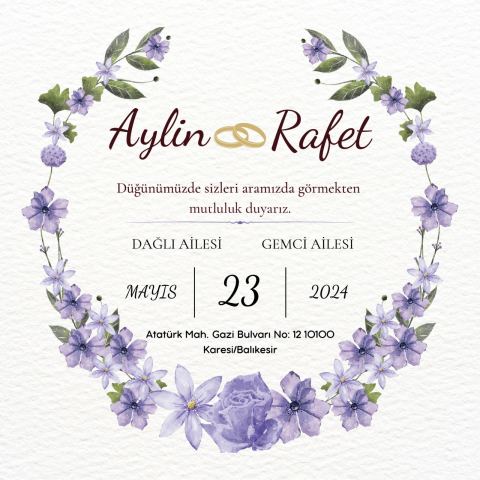 14X14 EKONOMİK DAVETİYE